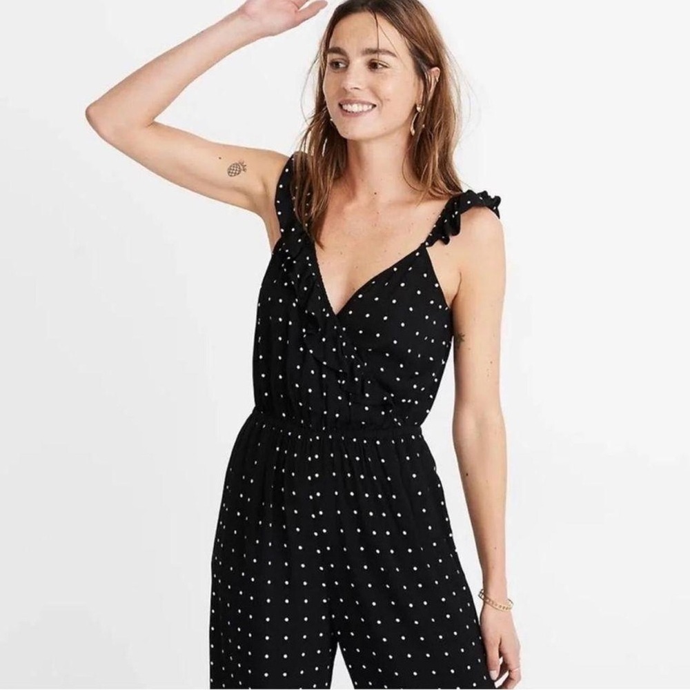 Madewell Black and White Polka Dot Jumpsuit